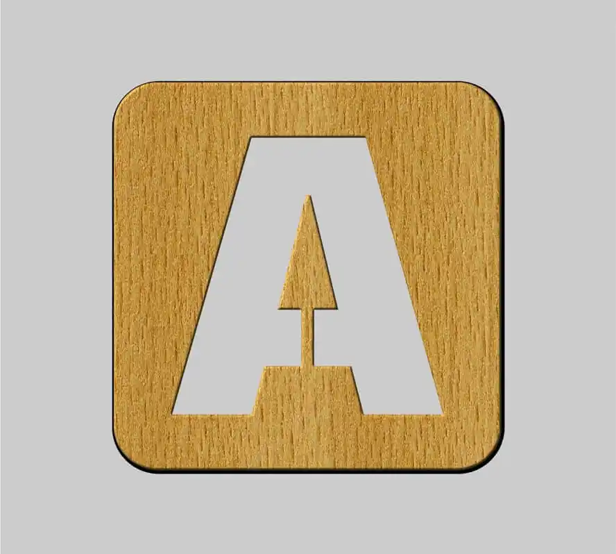 Alphabet Letter “A” Wooden Toy Drawings Free Vector