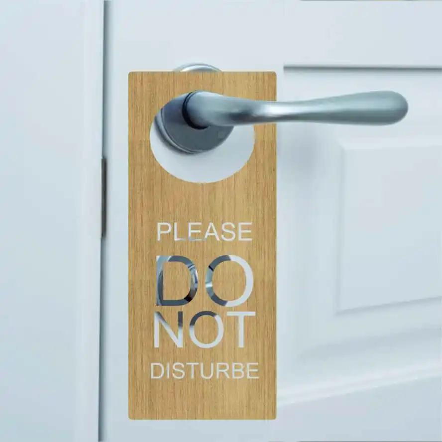 Free Vector, Laser Cut Do Not Disturb Door Hanger Sign Free Vector