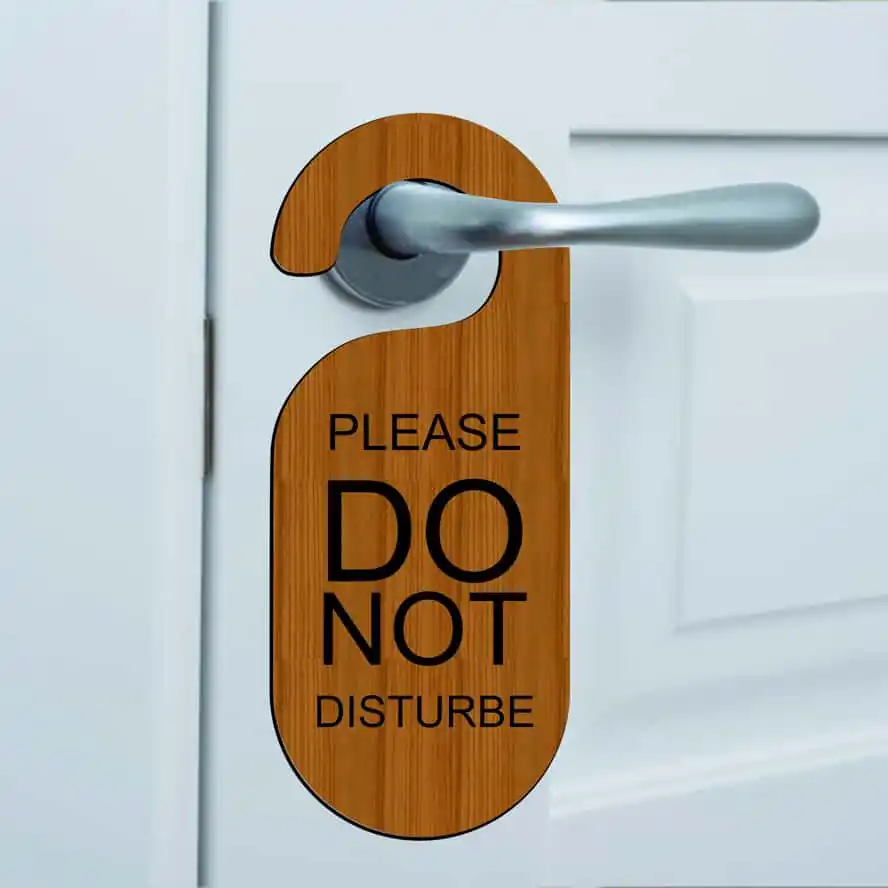 Free Vector, Laser Cut Do Not Disturb Door Knob Hanger Sign Free Vector