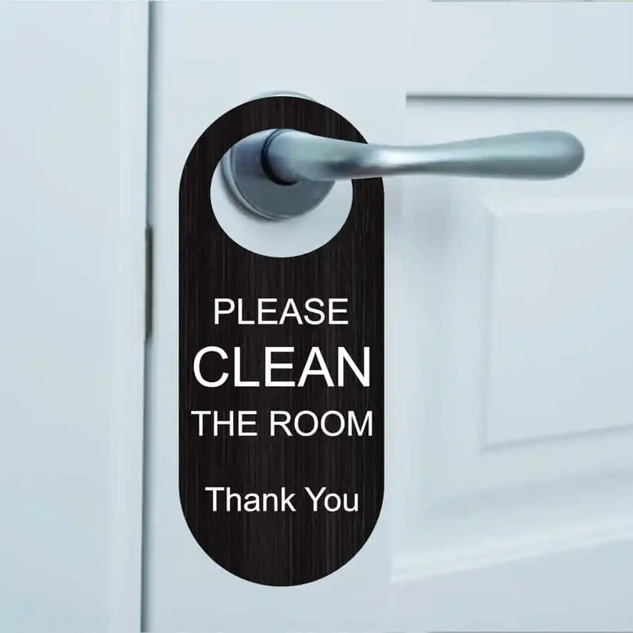 Laser Cut Door Hanger Sign Clean The Room Free Vector